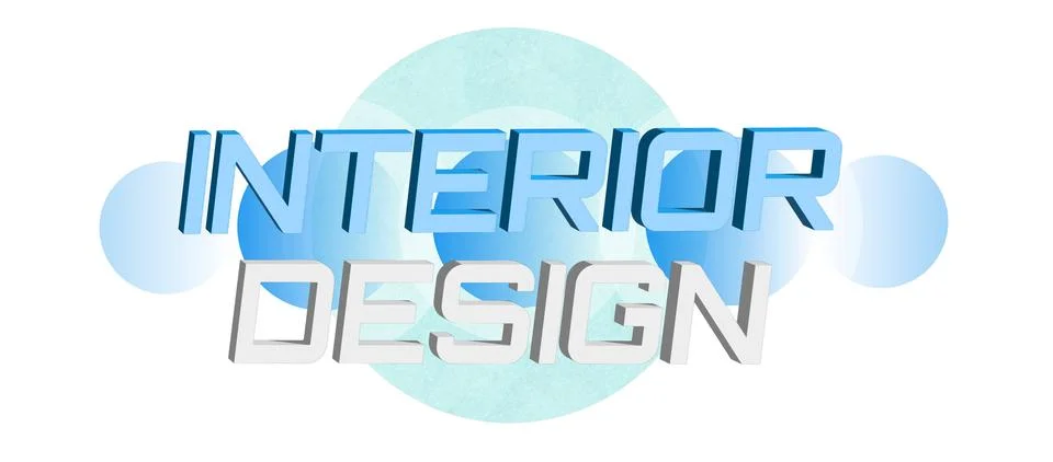 Bright logo, stylish text - interior design. Stock Illustration