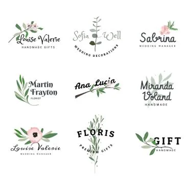 Bright logos for creative people Illustrazione stock
