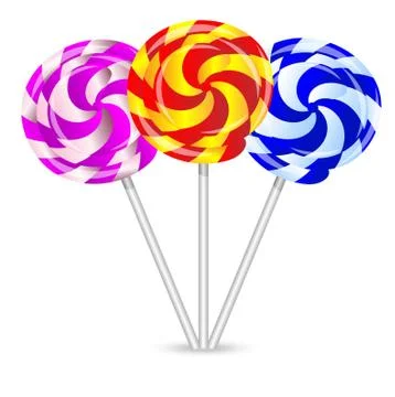 Bright lollipops on a white background Stock Illustration