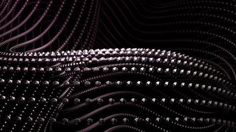 Bright loop.Design.A black background on which a large loop made of roundels in Stock Illustration