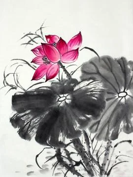 Bright lotus flower Stock Illustration