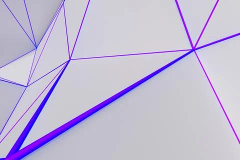 Bright low poly displaced surface with glowing connecting lines Stock Illustration