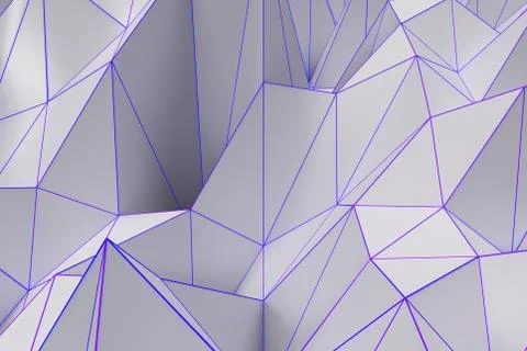 Bright low poly displaced surface with glowing connecting lines Stock Illustration