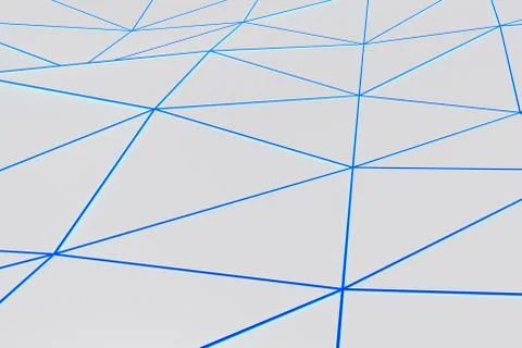 Bright low poly displaced surface with glowing connecting lines Stock Illustration