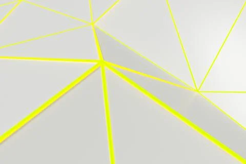 Bright low poly displaced surface with glowing connecting lines Stock Illustration