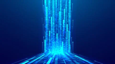 Bright luminous torrent of cyber data Stock Illustration
