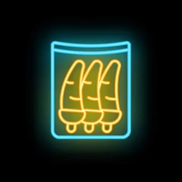 Bright luminous yellow winks on a blue background in a seed store sign Ilustración de archivo