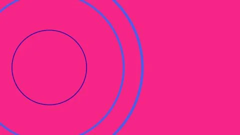 Bright magenta background with overlapping blue circular outlines creating a  Illustration
