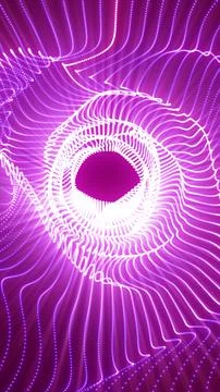 Bright magenta dotted light vortex with circular wave lines, forming a futu.. Stock Illustration