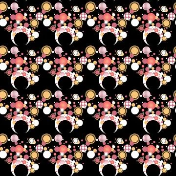 Bright magenta festive circles with pattern vector Illustrazione stock