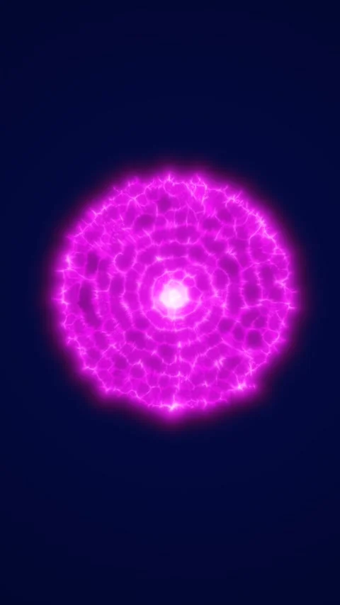 Bright magenta plasma sphere with concentric electric patterns and a lumino.. Stock Footage 337957522