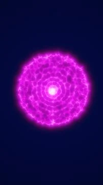 Bright magenta plasma sphere with concentric electric patterns and a lumino.. Stock Illustration