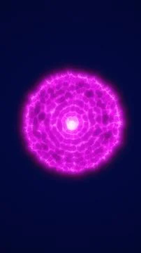 Bright magenta plasma sphere with concentric electric patterns and a lumino.. Stock Illustration