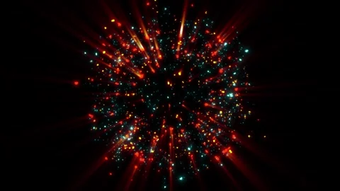 A bright magical flash resembles multi-colored and fiery fireworks Stock Footage 276653675