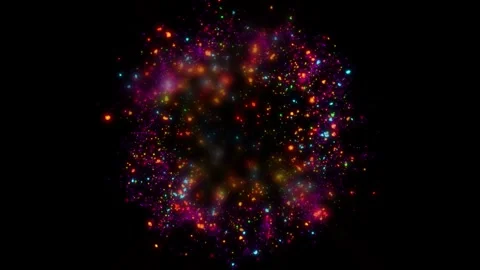 A bright magical flash resembles multi-colored and fiery fireworks Stock Footage 276653737