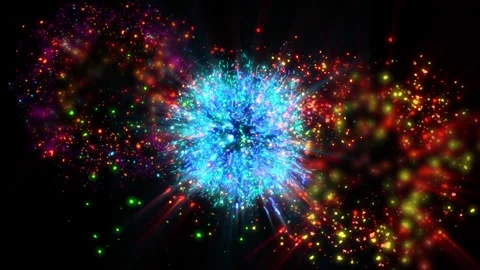 A bright magical flash resembles multi-colored and fiery fireworks Stock Footage 277660012
