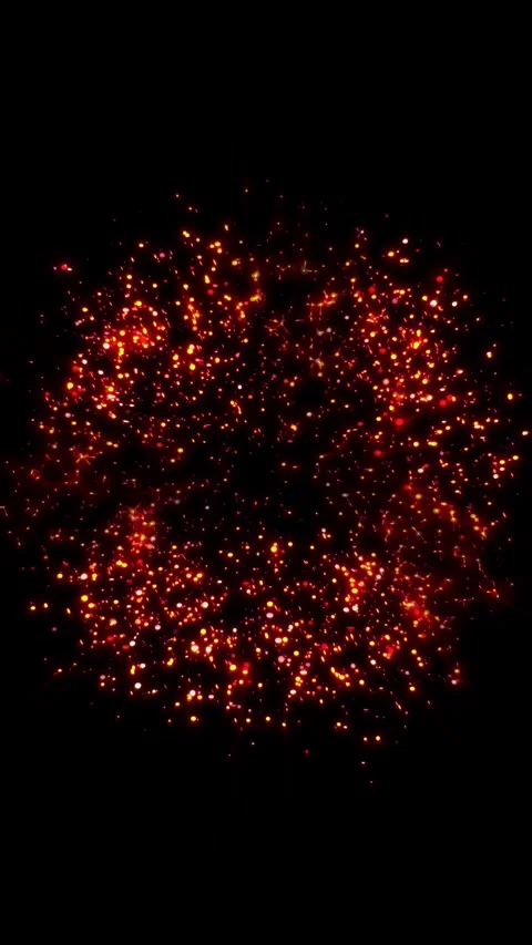 A bright magical flash resembles multi-colored and fiery fireworks Stock Footage 281949323