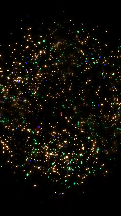 A bright magical flash resembles multi-colored and fiery fireworks Stock Footage 281949498