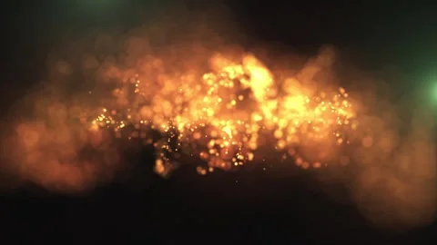 A bright magical wave of dust particles. Beautiful glowing bokeh Stock Footage 277347978