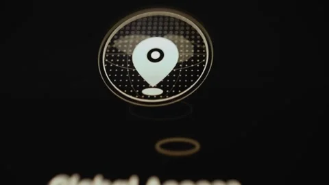 Bright map pin over a dotted world globe representing international server Stock Footage 342490828