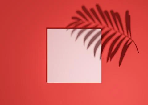 Bright maroon, dark red, 3D render minimal, simple top view flat lay product  Stock Illustration