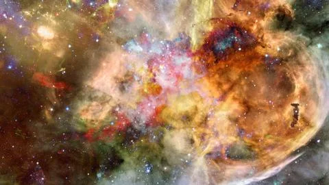 Bright massive stars in the nebula. Elements of this image furnished by NASA. Stock Photos