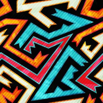 Bright maze seamless pattern with grunge effect イラスト素材