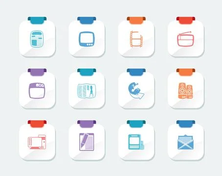 Bright Media icons Ilustración de archivo