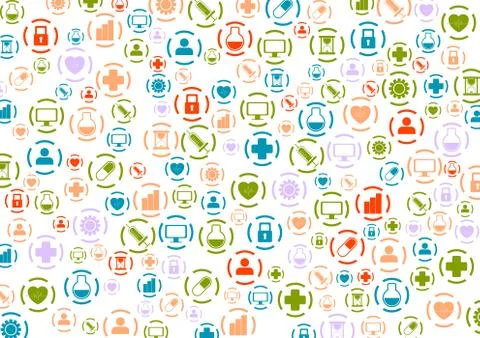Bright medical icons vector pattern design Stock Illustration