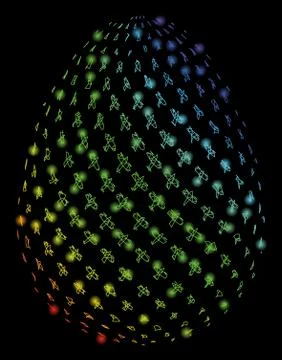Bright Mesh 2D Abstract Aviation Egg with Light Spots Stock-Illustration