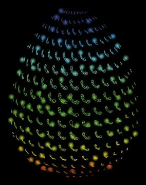 Bright Mesh 2D Abstract Call Phone Egg with Light Spots 스톡 일러스트