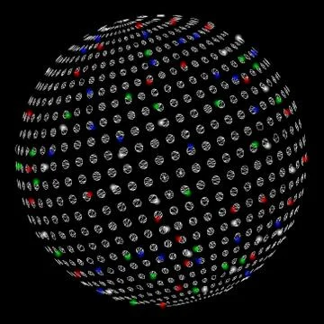 Bright Mesh 2D Abstract Dot Sphere with Flare Spots Ilustración de archivo