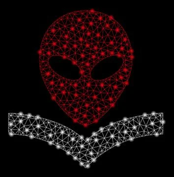 Bright Mesh 2D Alien Knowledge Book with Flash Spots Stock Illustration
