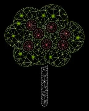 Bright Mesh 2D Apple Tree with Flare Spots Illustrazione stock