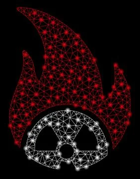 Bright Mesh 2D Atomic Fire with Flare Spots Illustrazione stock