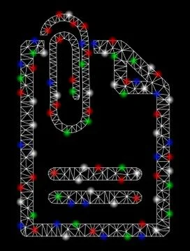 Bright Mesh 2D Attach Document with Flash Spots Stock Illustration