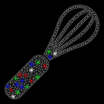 Bright Mesh 2D Baking Beater with Flare Spots Stock Illustration