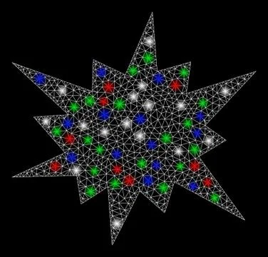 Bright Mesh 2D Bang with Flash Spots Illustrazione stock