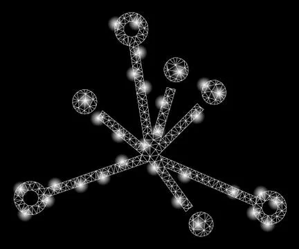 Bright Mesh 2D Big Bang with Flash Spots Illustrazione stock