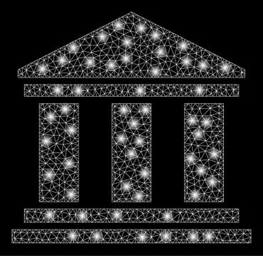 Bright Mesh 2D Building with Flare Spots Ilustración de archivo