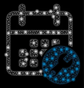 Bright Mesh 2D Calendar Setup with Flare Spots Illustrazione stock