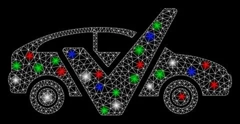 Bright Mesh 2D Car Test with Flare Spots Stock Illustration
