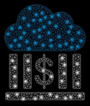 Bright Mesh 2D Cloud Bank with Flare Spots Stock Illustration