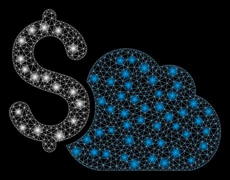 Bright Mesh 2D Cloud Banking with Flare Spots イラスト素材