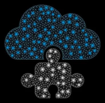 Bright Mesh 2D Cloud Component with Flare Spots イラスト素材