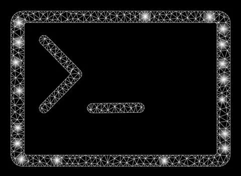 Bright Mesh 2D Coding Console with Flare Spots Stock Illustration