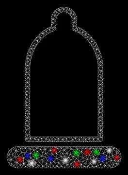 Bright Mesh 2D Condom with Flash Spots Stock-Illustration