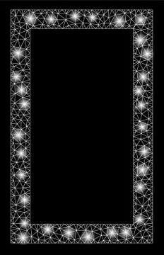 Bright Mesh 2D Contour Rectangle with Light Spots Stockillustratie