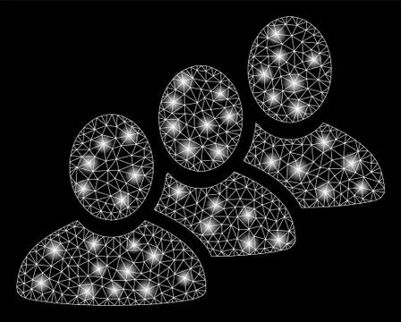 Bright Mesh 2D Customer Queue with Flash Spots Stock Illustration