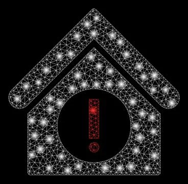 Bright Mesh 2D Danger Building with Flare Spots Ilustración de archivo